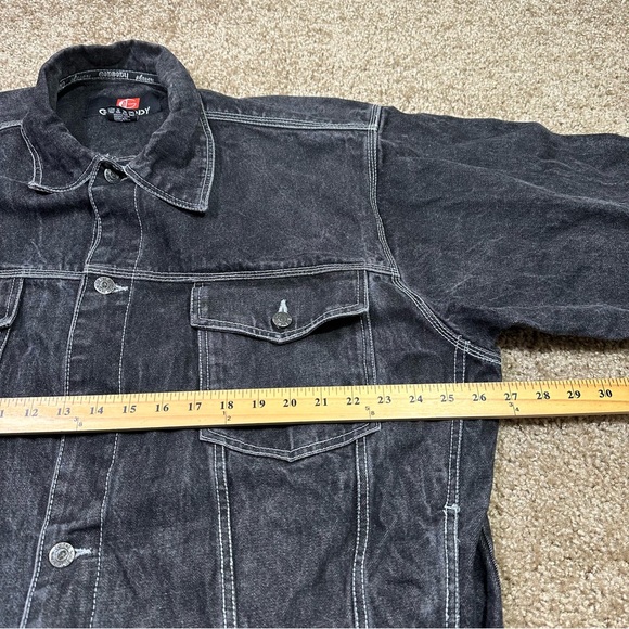 Vintage Godbody Black Denim Jacket Men’s Size XL Button Up Streetwear Hip Hop - Picture 7 of 13